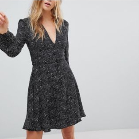 ASOS Glamorous star dot long sleeve mini dress 10 - Picture 1 of 8